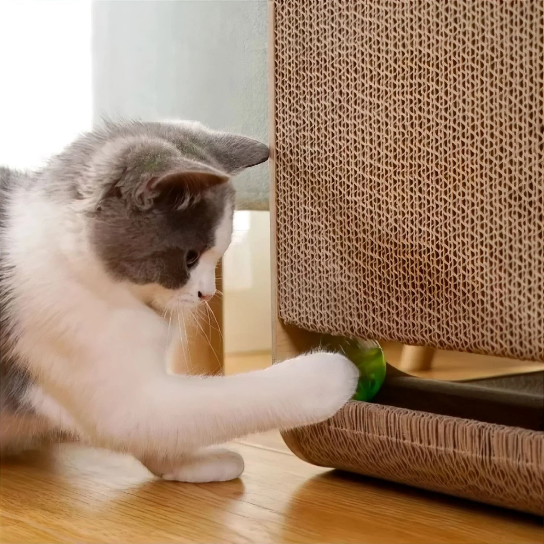 Cat scratching post – L-shape cardboard scratcher for indoor use