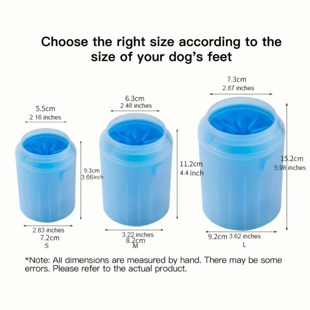 Dog paw cleaner cup – portable silicone brush for muddy paws