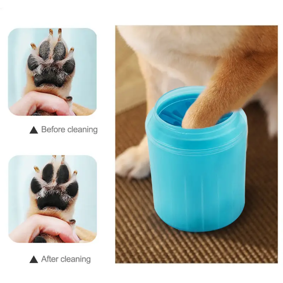 Dog paw cleaner cup – portable silicone brush for muddy paws