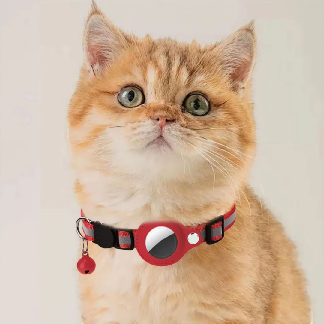 Airtag cat collar – reflective adjustable pet collar with bell
