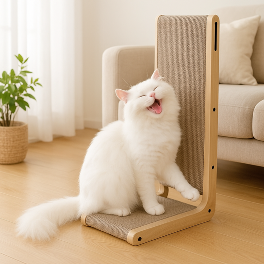 Cat scratching post – L-shape cardboard scratcher for indoor use