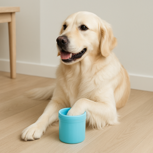 Dog paw cleaner cup – portable silicone brush for muddy paws