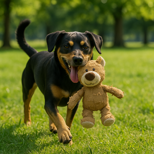 Teddy dog toy – fabric chew plush for indoor playtime